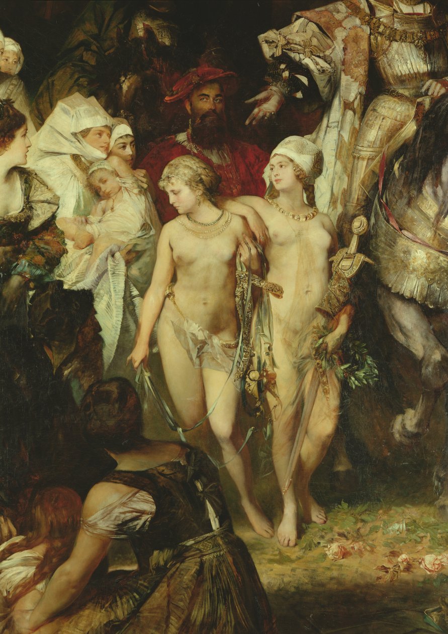 Detalj av kejsar Karl Vs inträde av Hans Makart