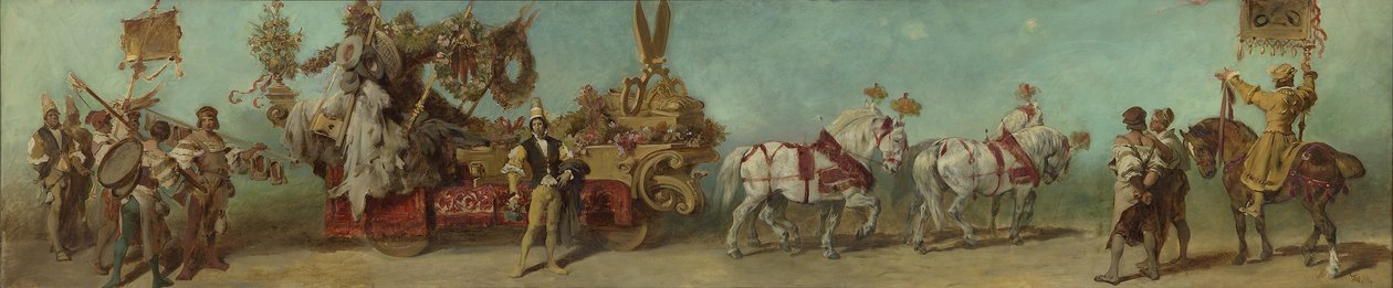 Skiss till paraden 1879 – Klädindustrin av Hans Makart