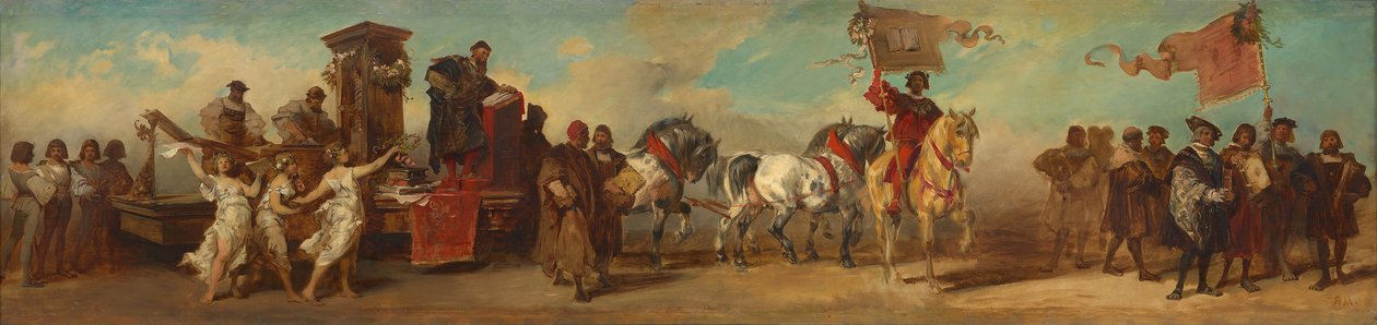 Utformning till festtåget 1879 - Boktryckare, bokhandlare och konsthandlare av Hans Makart