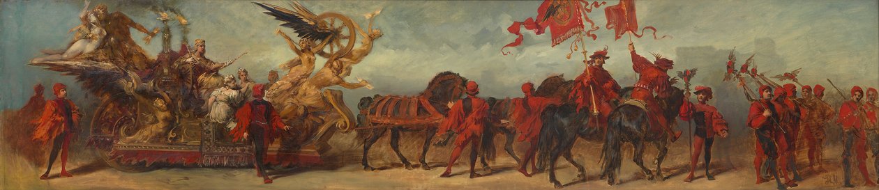Skiss till paraden 1879 – Järnvägsarbetarna av Hans Makart