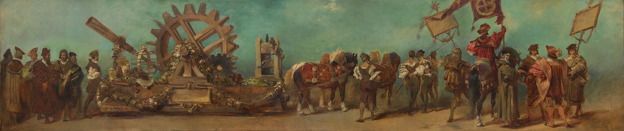 Skiss till paraden 1879 – Maskinbyggarna och mekanikerna av Hans Makart