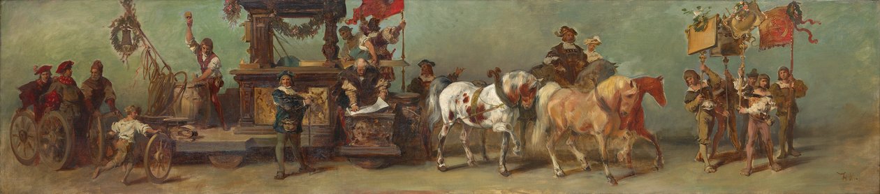 Utkast till festtåget 1879 - Snickarna, svarvarna och tunnbindarna av Hans Makart