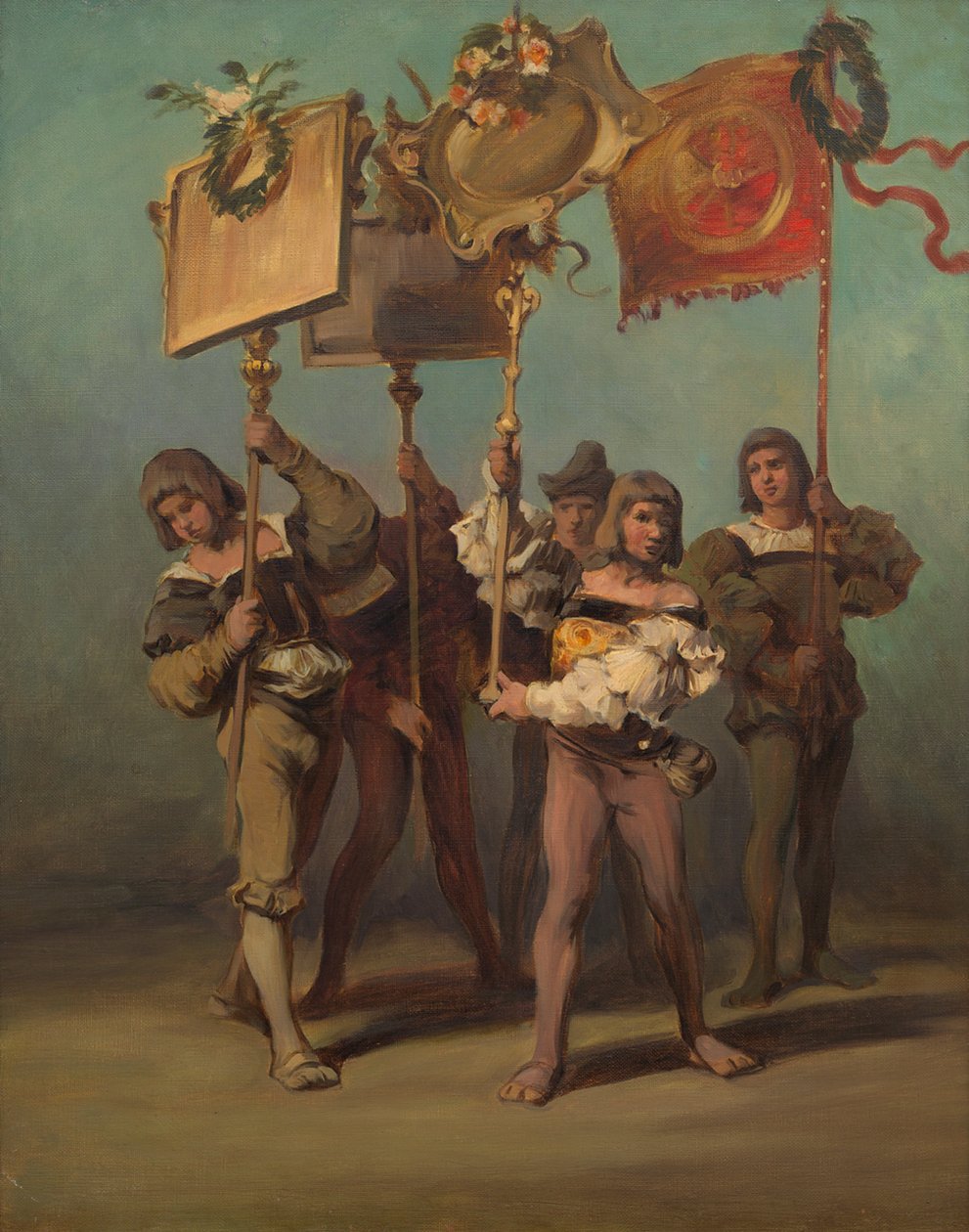 Skiss till paraden 1879 – snickarnas fanbärare av Hans Makart
