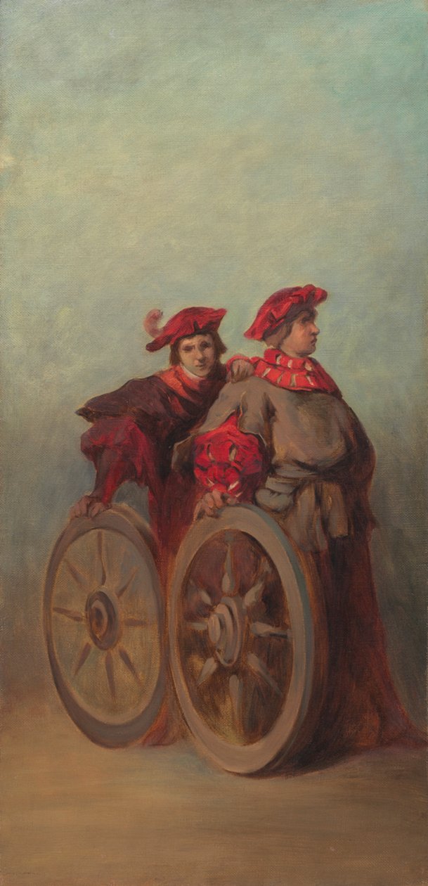 Utformning till festtåget 1879 - Två gesäller av Hans Makart