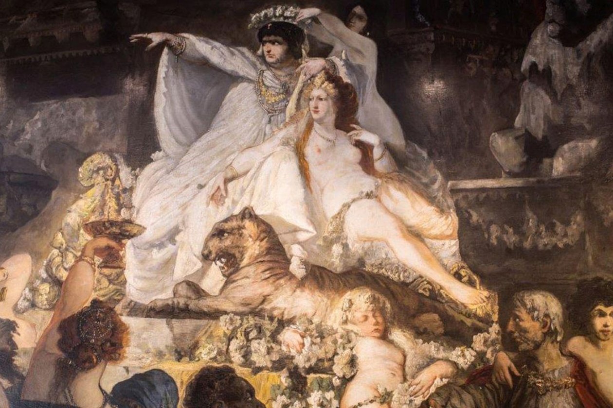Tyska: Nero vid bränningen av Rom av Hans Makart