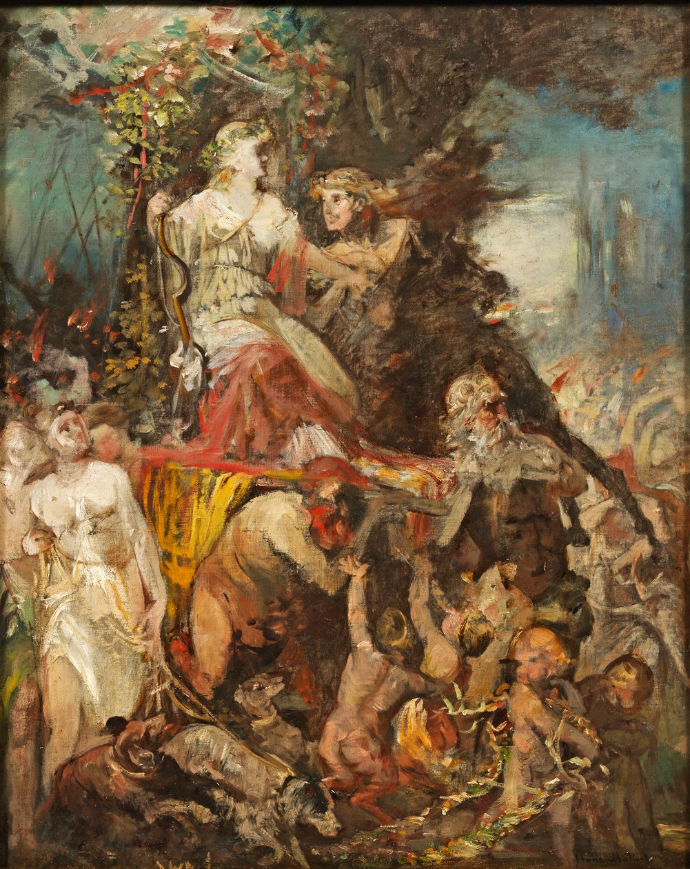 Hans Makart Triumfprocession av Diana med Bacchus av Hans Makart