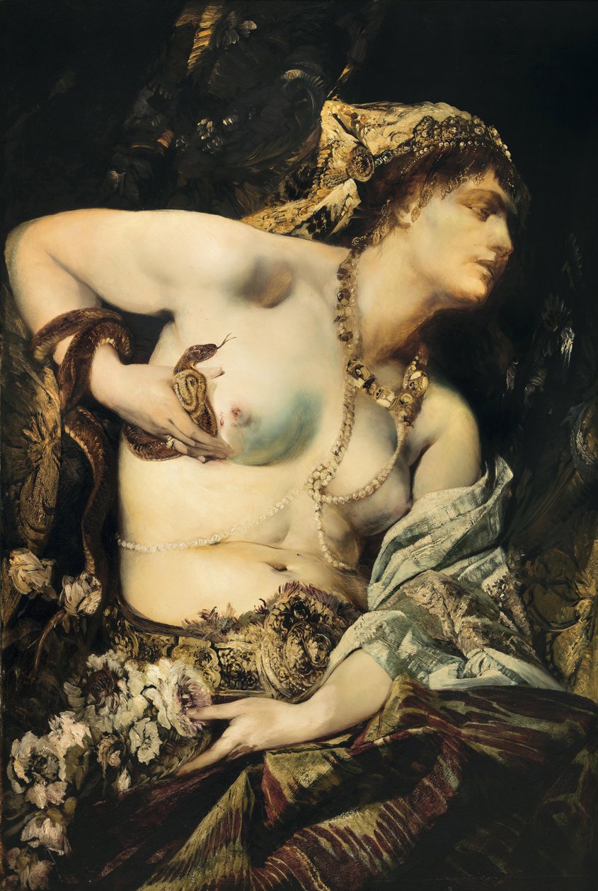 ""La mort de Cleopatre"" (Kleopatras död) Målning av Hans Makart (1840-1884) 1875 Privat samling av Hans Makart