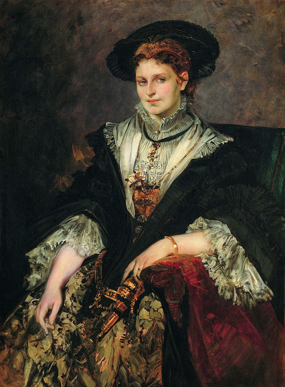 Porträtt av Bertha von Piloty, 1872-1873 av Hans Makart