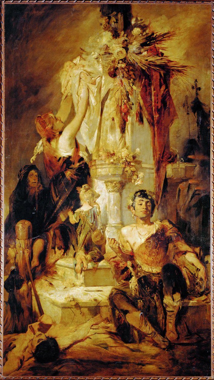 Offerscen ... (målning på duk) av Hans Makart