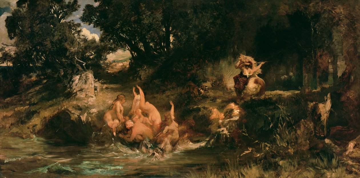 Sjöjungfrorna och tigern, 1872-73 av Hans Makart