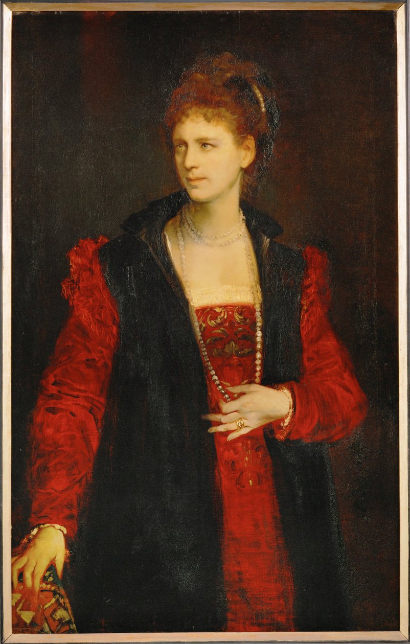Zerline Gabillon, skådespelerska på Wiens Burgtheater ... (målning på duk) av Hans Makart