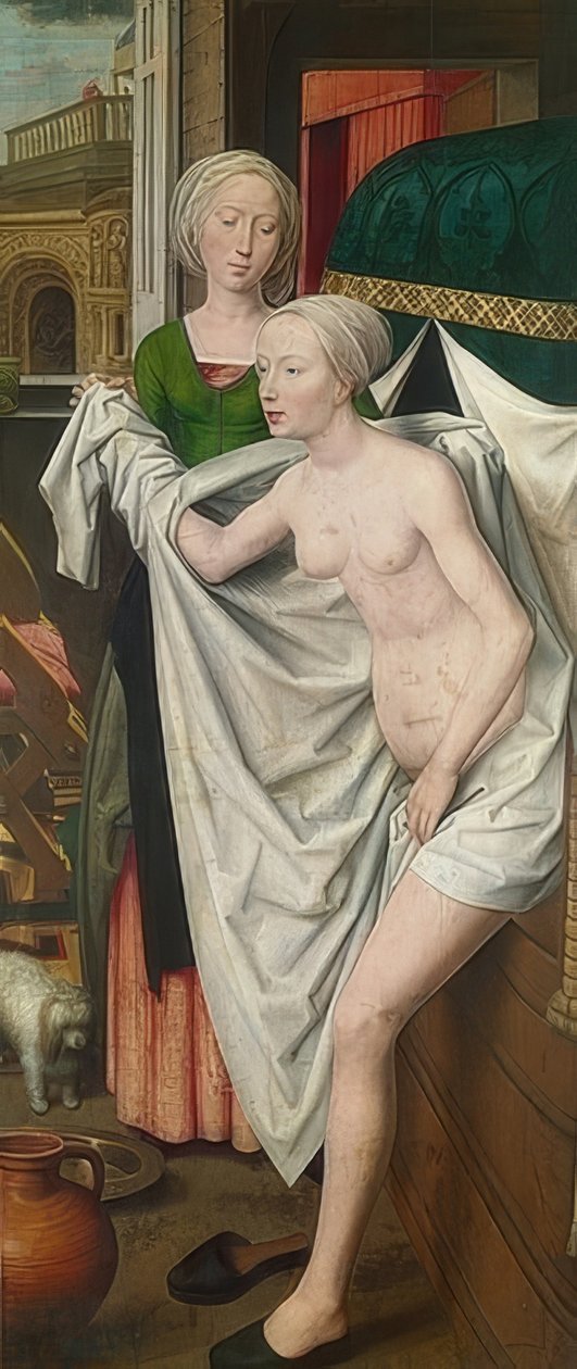 Bathsheba i badet. Omkring 1485 av Hans Memling
