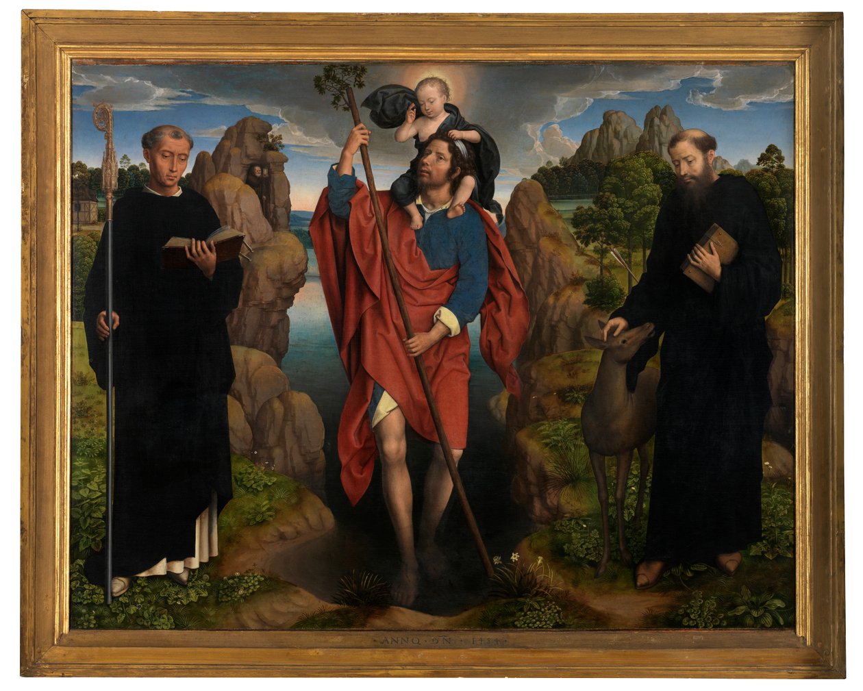 Central panel av Triptyken av Willem Moreel av Hans Memling