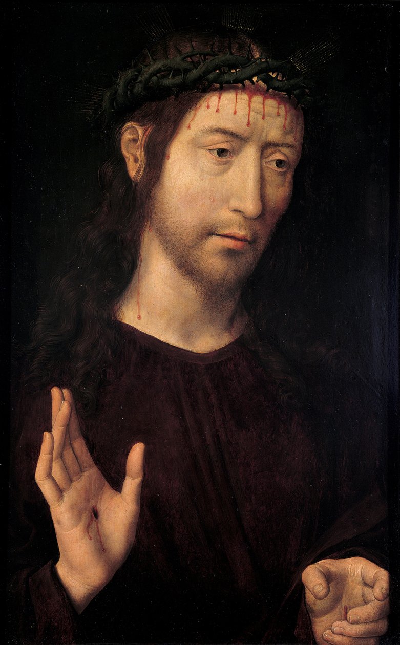 Christ Blessing par Memling, Hans (1433/40-1494). Olja på trä, storlek: 53,4x39,1 av Hans Memling
