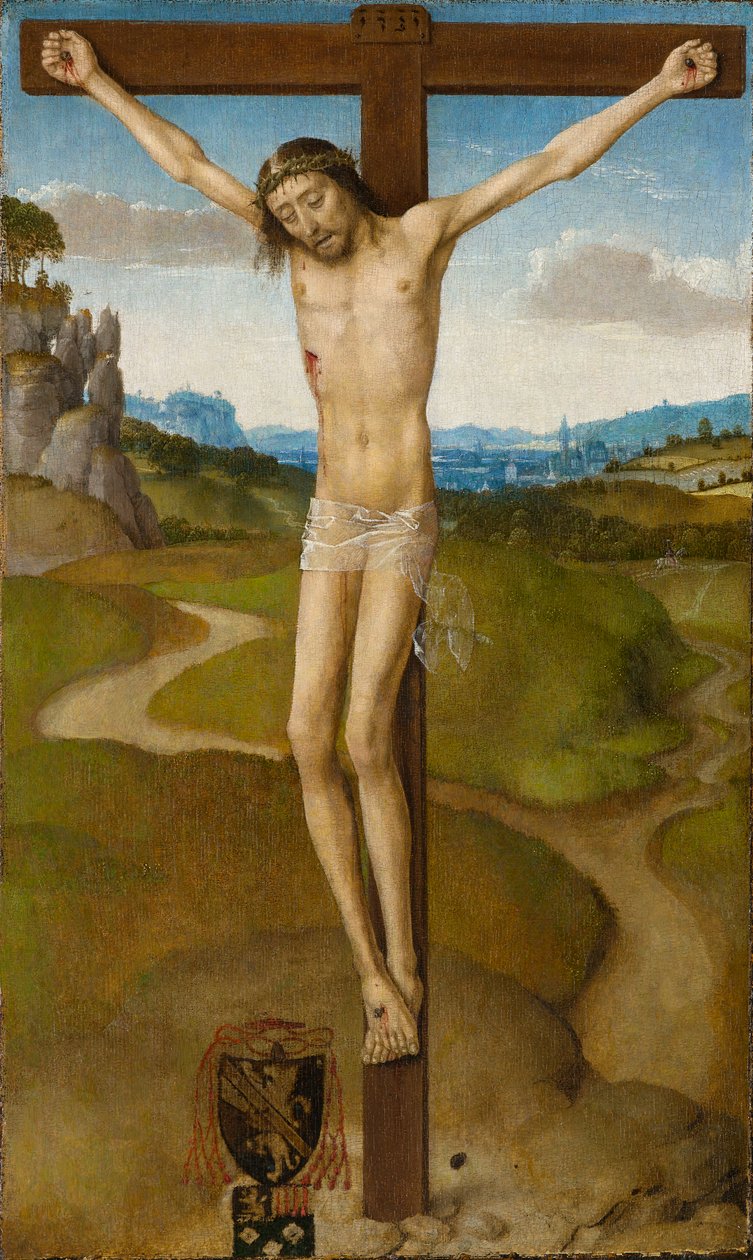 Kristus på korset, cirka 1480 (olja på panel) av Hans Memling