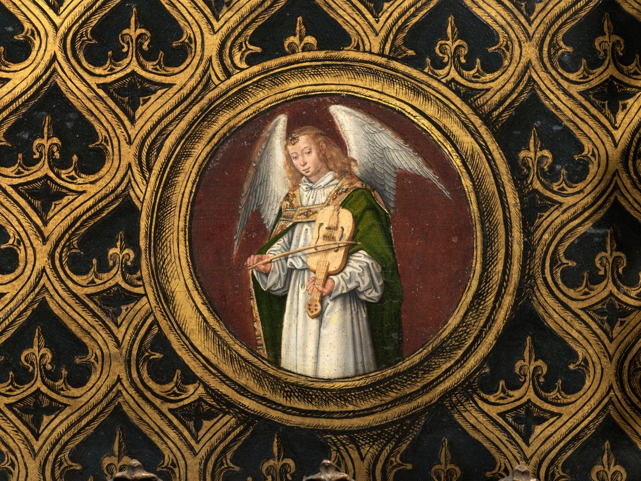 Detalj av relikvieren av Saint Ursula av Hans Memling
