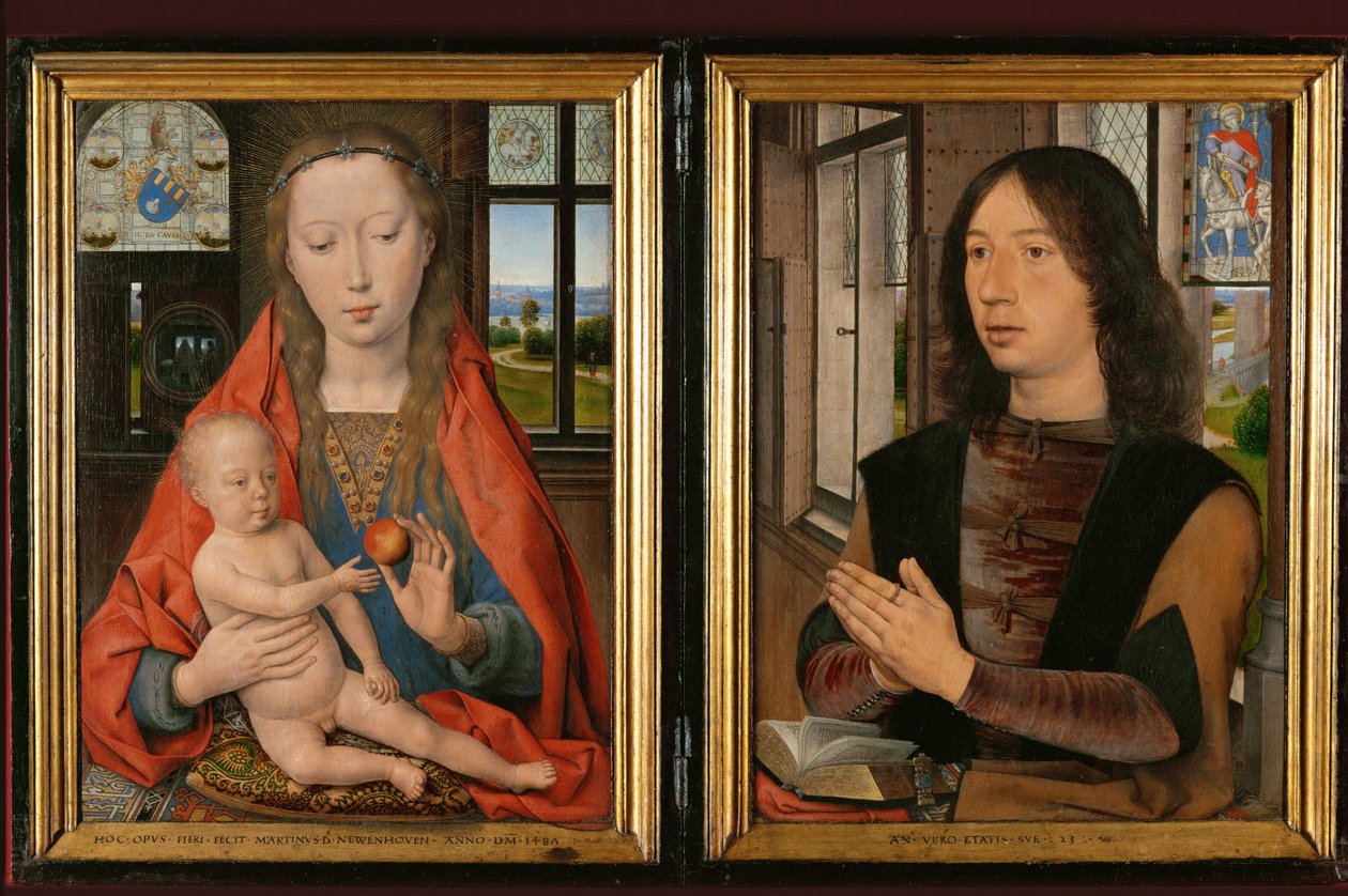 Diptyk av Maarten van Nieuwenhove (målning på ekpaneler) av Hans Memling