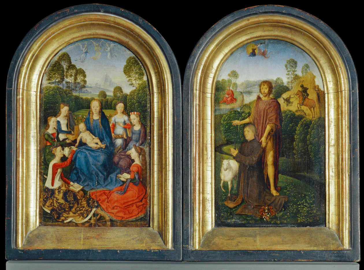 Diptyk av Jan Du Cellier, borgare i Brügge ... av Hans Memling