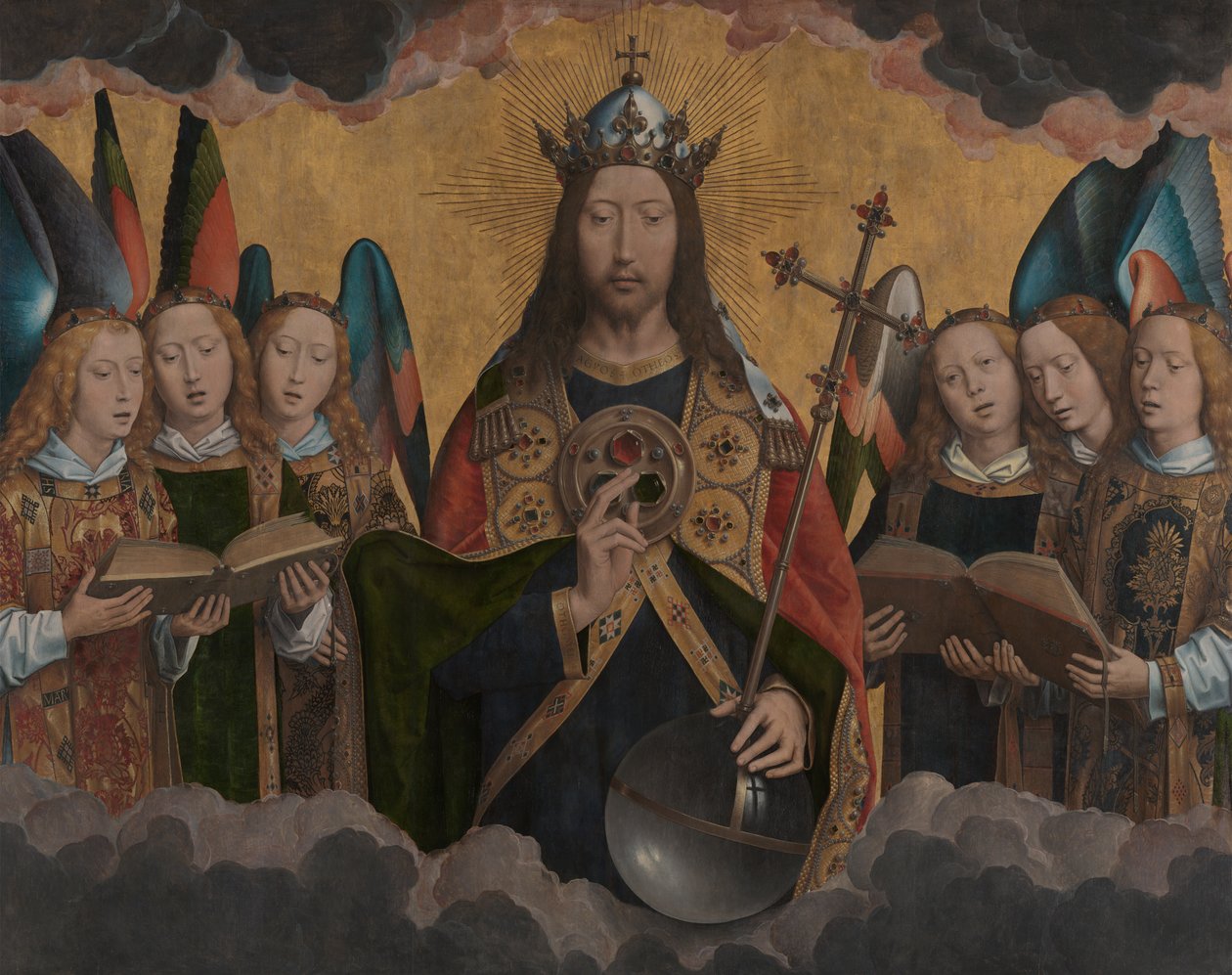 Gud Fader med sjungande änglar av Hans Memling