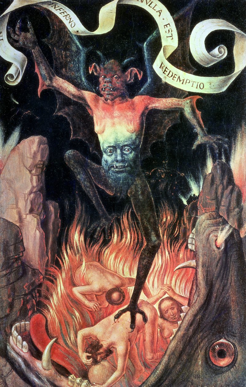 Helvete, högra panelen från Triptych of Earthly Vanity and Divine Salvation, c.1485 av Hans Memling