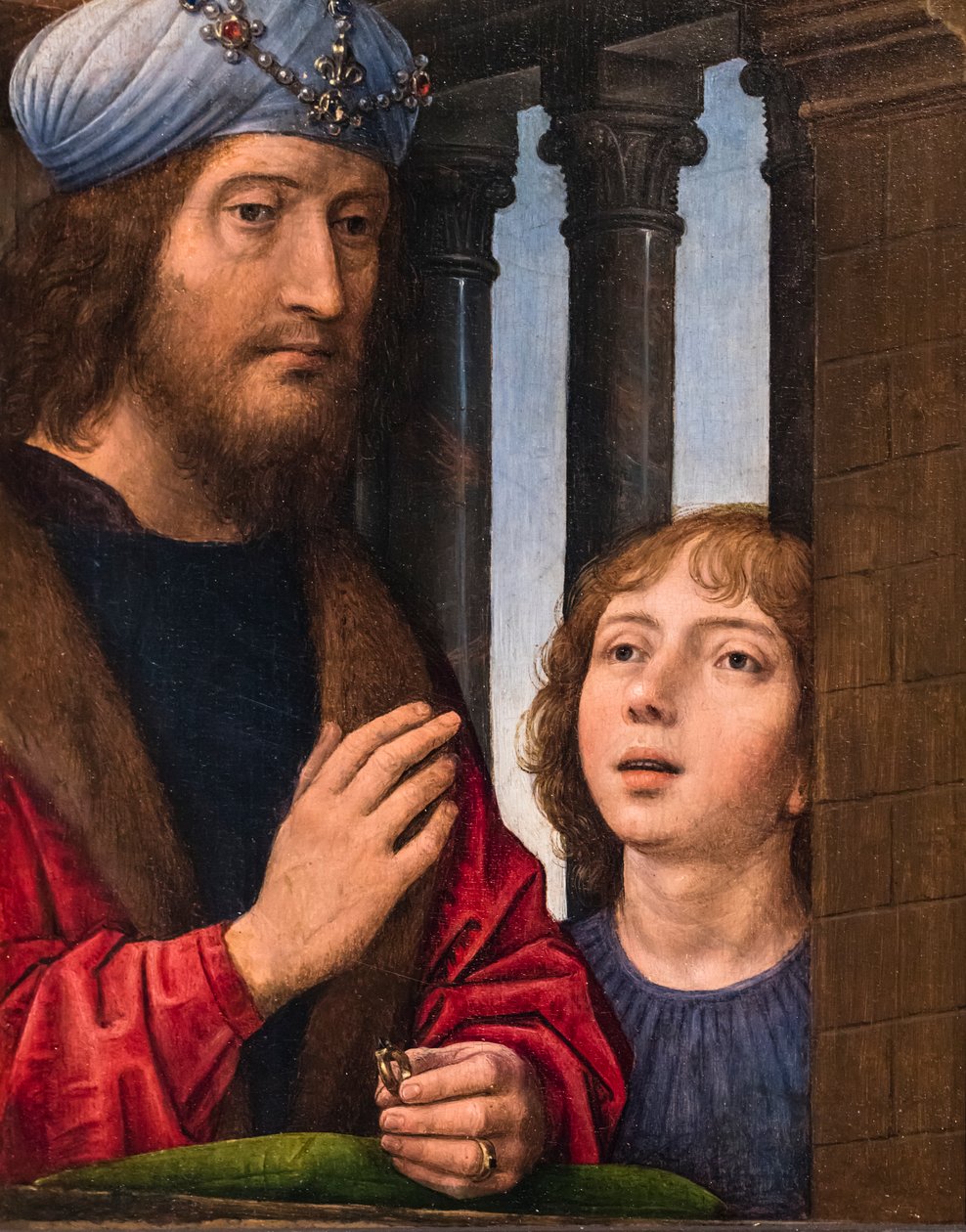 Kung David och hans son, ca 1485 (Olja på trä (ek)) av Hans Memling