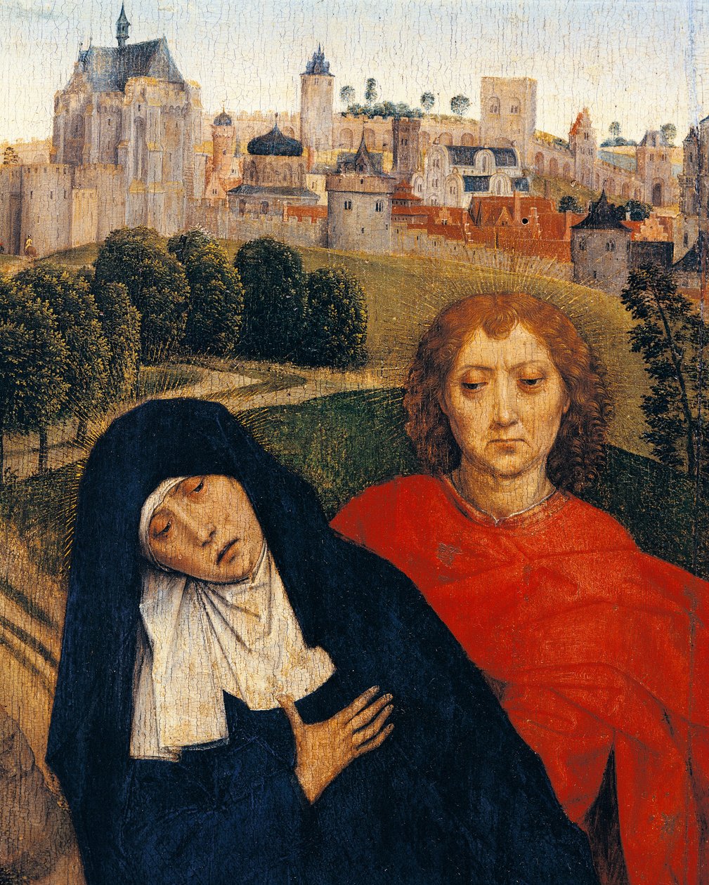 Vår Fru av Sorger, detalj från Korsfästelsen av Hans Memling (ca 1430-1494) av Hans Memling