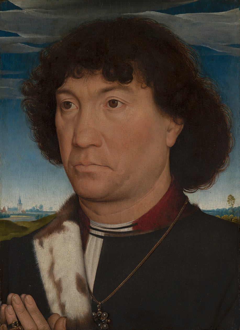 Porträtt av en man från familjen Lespinette av Hans Memling