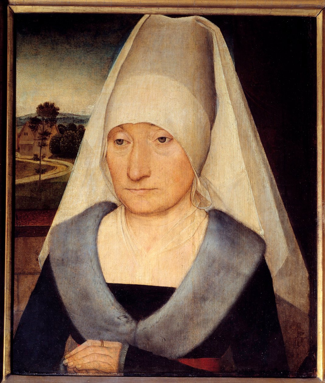 Porträtt av en äldre kvinna Målning av Hans Memling (1435-1494) 1400-talet sön. 0,35x0,29 m - Porträtt av en gammal kvinna. Målning av Hans Memling (1435-1494) av Hans Memling