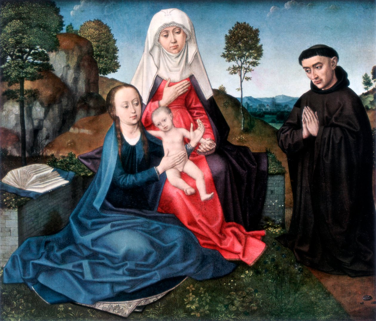 St Anne, Jungfrun och barnet och en donator, 1927 av Hans Memling