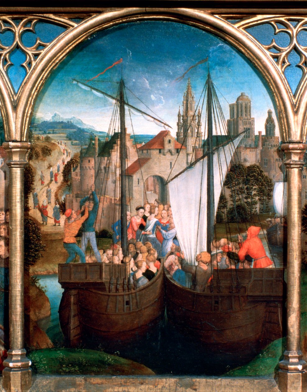 St Ursula Shrine, Ankomst till Basel, 1489 av Hans Memling
