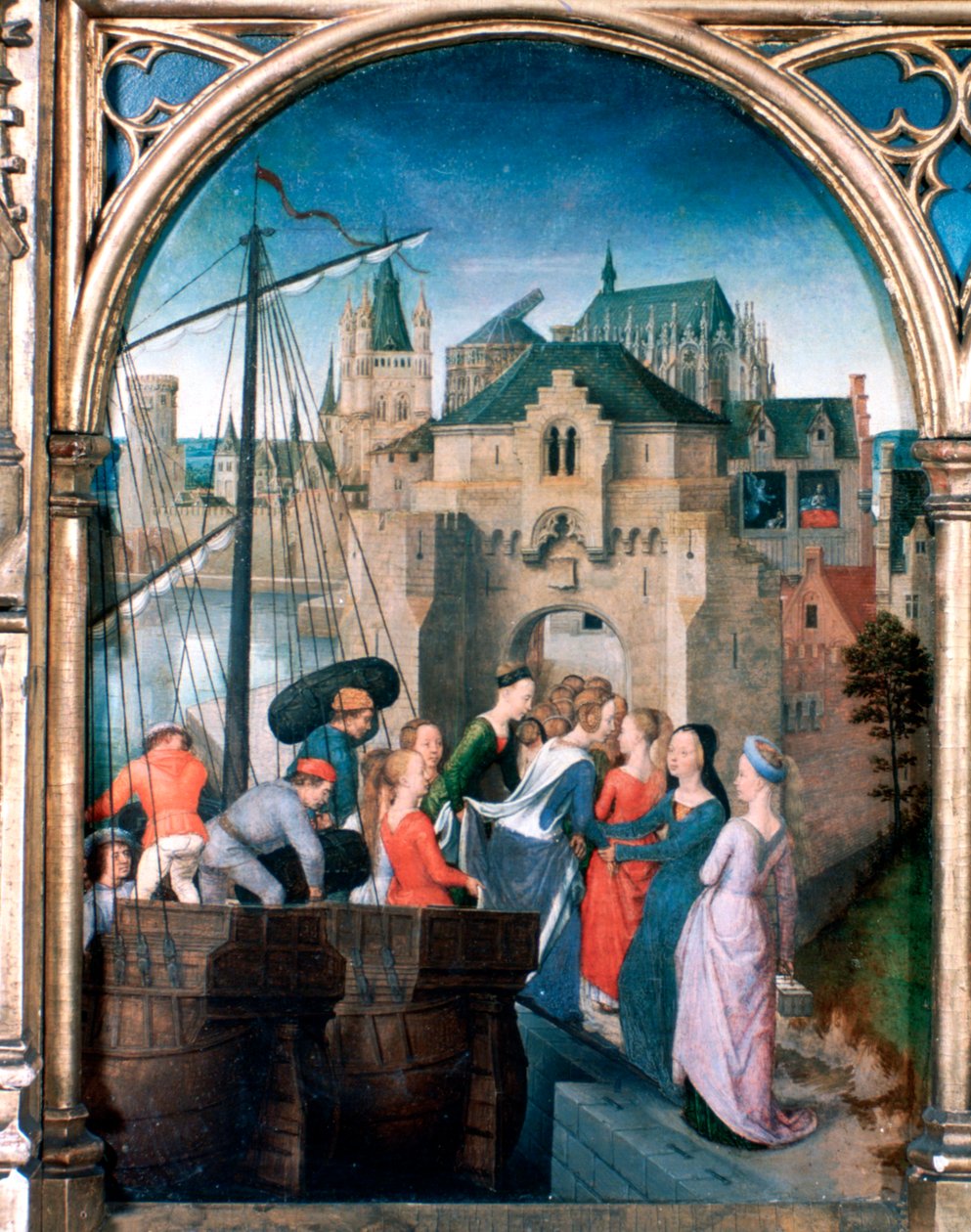 St Ursula Shrine, Ankomst till Köln, 1489 av Hans Memling