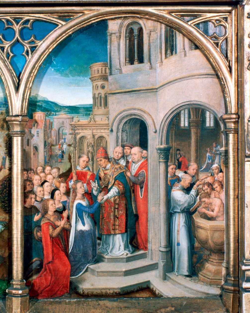 St Ursula Shrine, Ankomst till Rom, 1489 av Hans Memling
