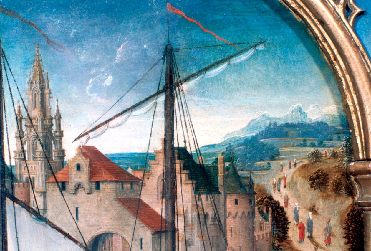 St Ursula Shrine, Avgång från Basel, Detalj, 1489 av Hans Memling