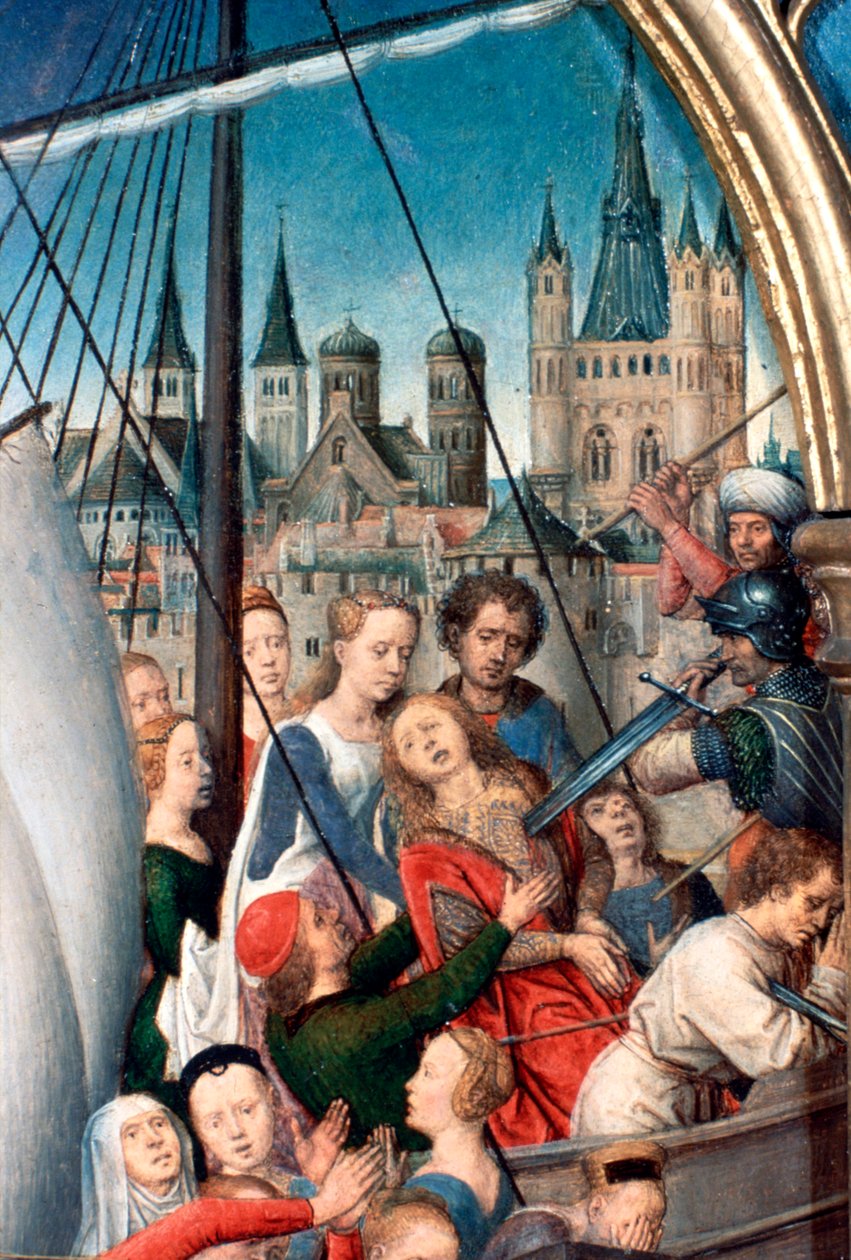 St Ursula Shrine, Martyrdom, Detail, 1489 av Hans Memling