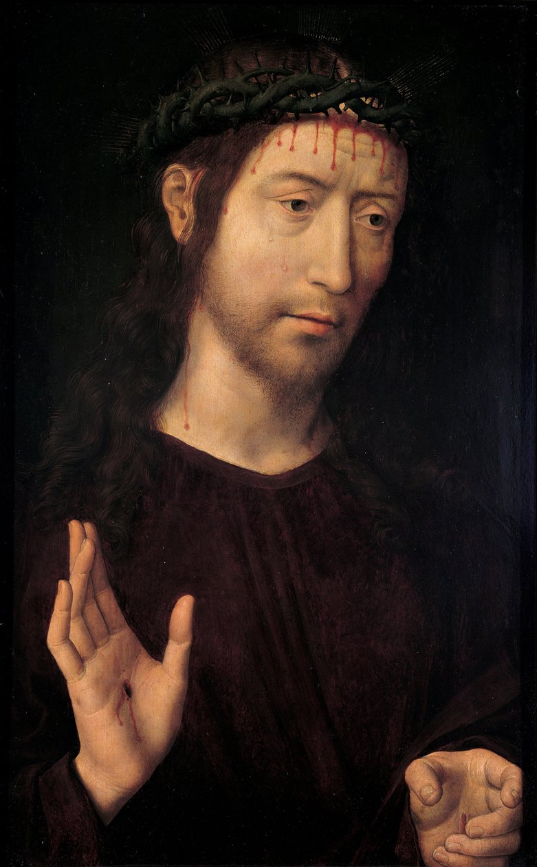 Sorgens man välsignelse, 1480-1490 av Hans Memling