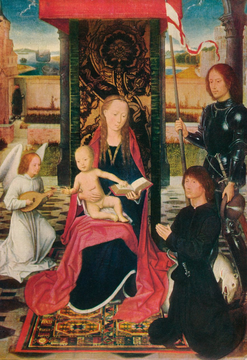 Jungfrun och barnet med en ängel, c1480 av Hans Memling