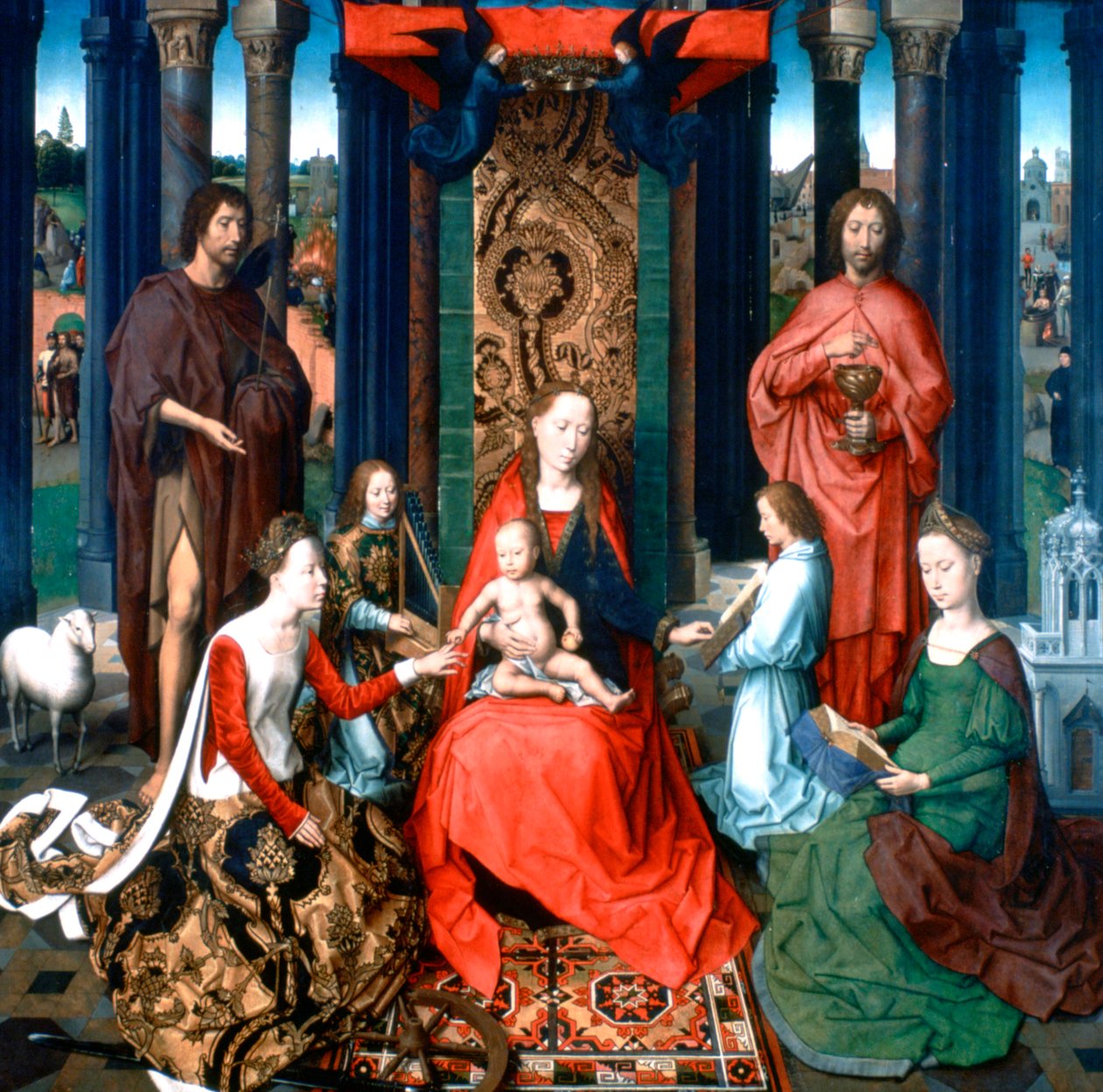 Triptyk av Johannes Döparen och Johannes evangelisten, 1479 av Hans Memling