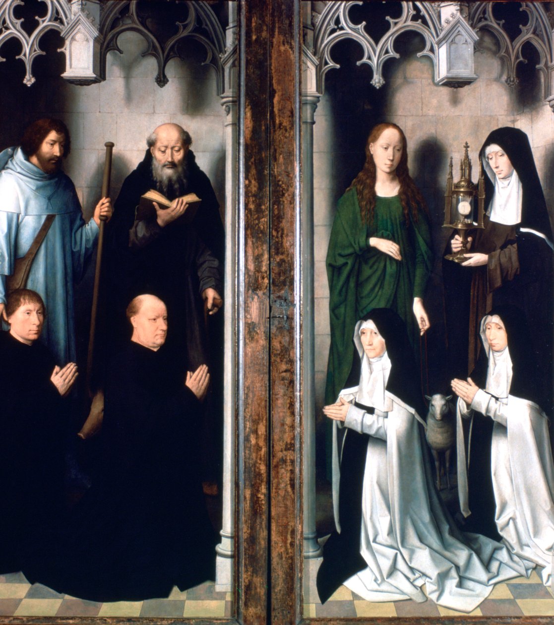 Triptyk av Johannes Döparen och Johannes evangelisten, 1479 av Hans Memling