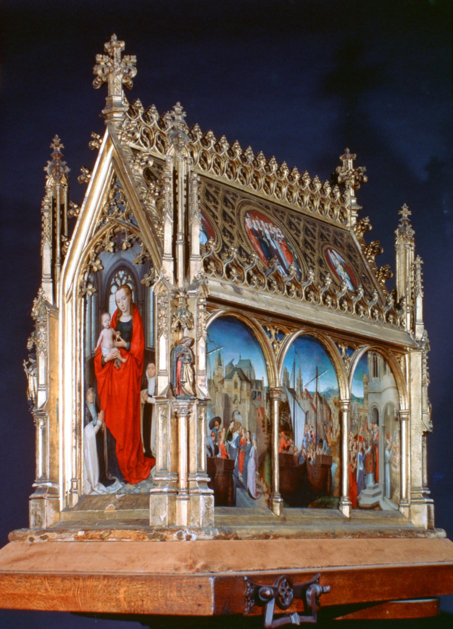 Jungfru och barn, St Ursula Shrine, 1489 av Hans Memling