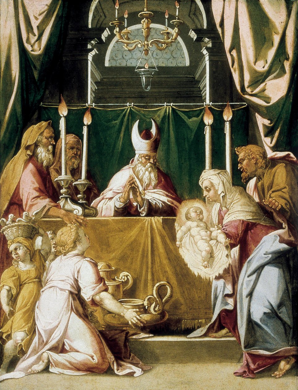 Presentationen i templet av Hans Muelich or Mielich