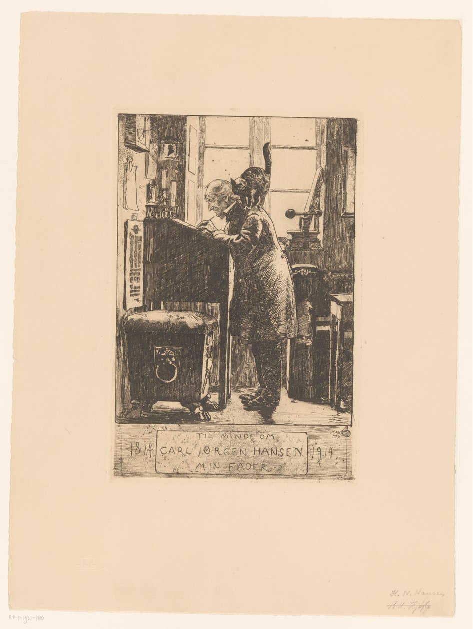 Vader van de artist Till minne av, Carl Jørgen Hansen, min far / 1814 1914 av Hans Nicolai Aksel Hansen