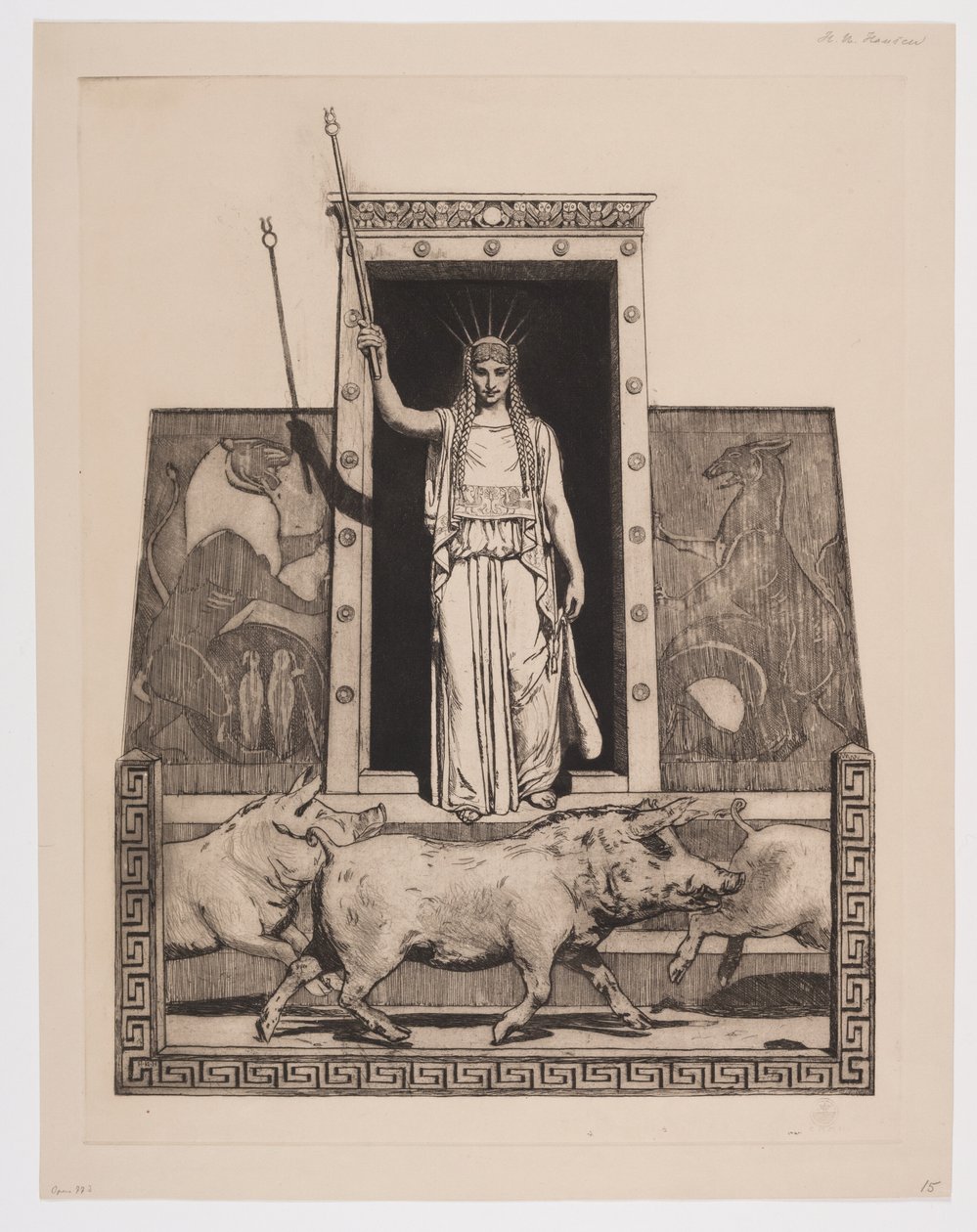 Circe förvandlar Odysseus män till grisar av Hans Nikolaj Hansen