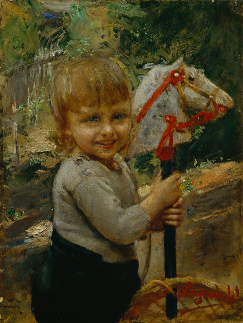 Pojke med hobbyhäst av Hans Olaf Heyerdahl