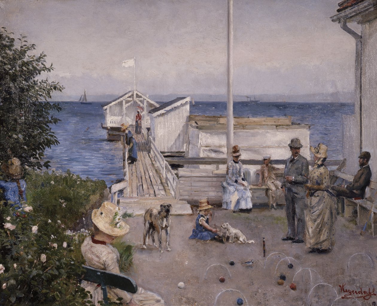 Kajen i Åsgårdstrand (olja på duk) av Hans Olaf Heyerdahl