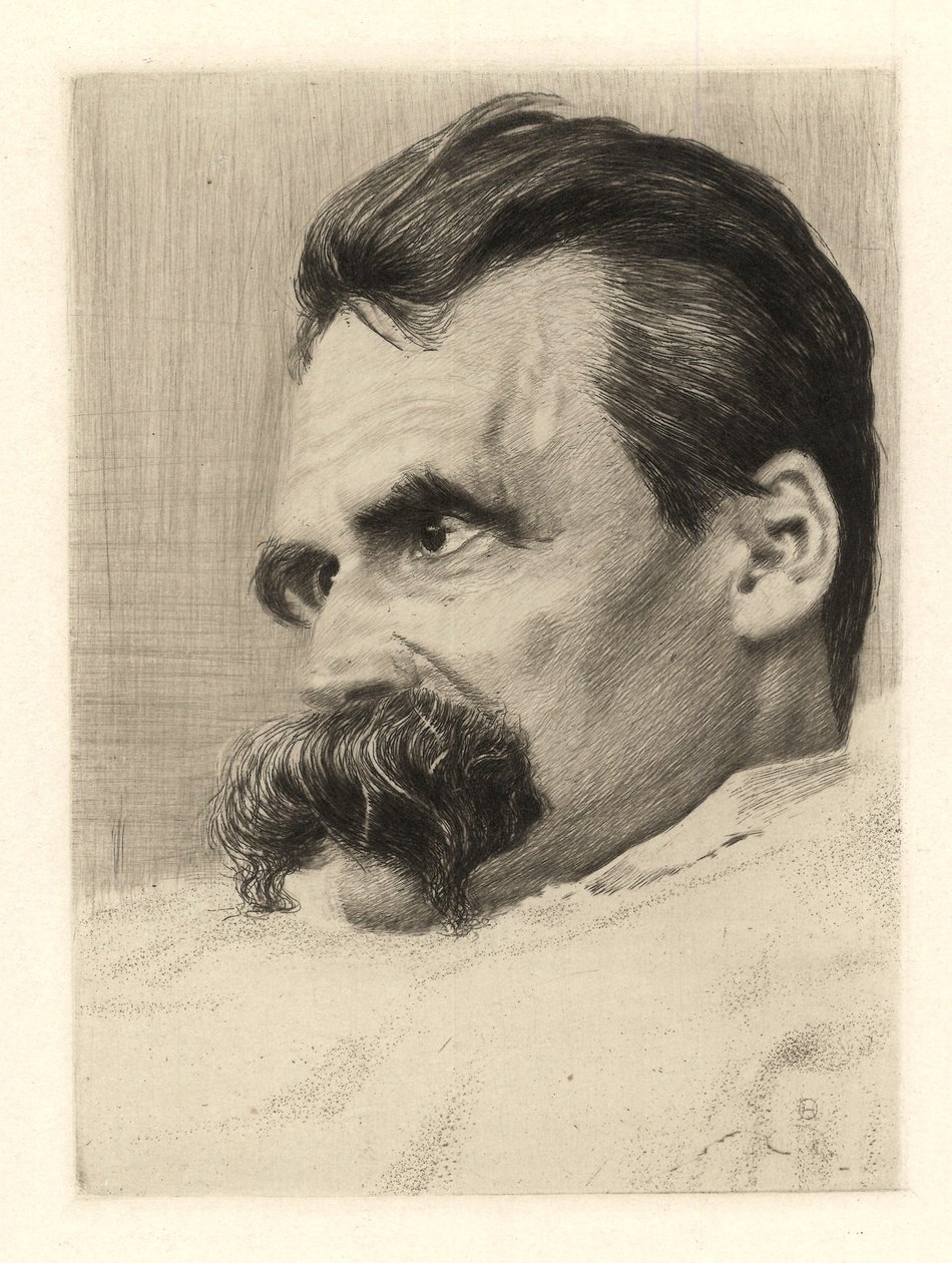 Porträtt av Friedrich Nietzsche, 1899-1900 av Hans Olde