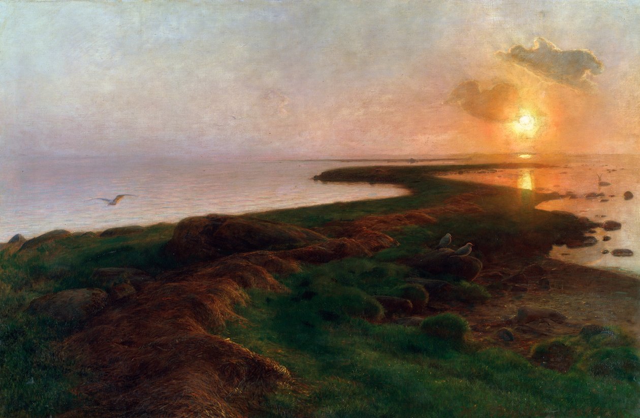 "Solnedgång i en lagun", 1897. av Hans Ole Brasen