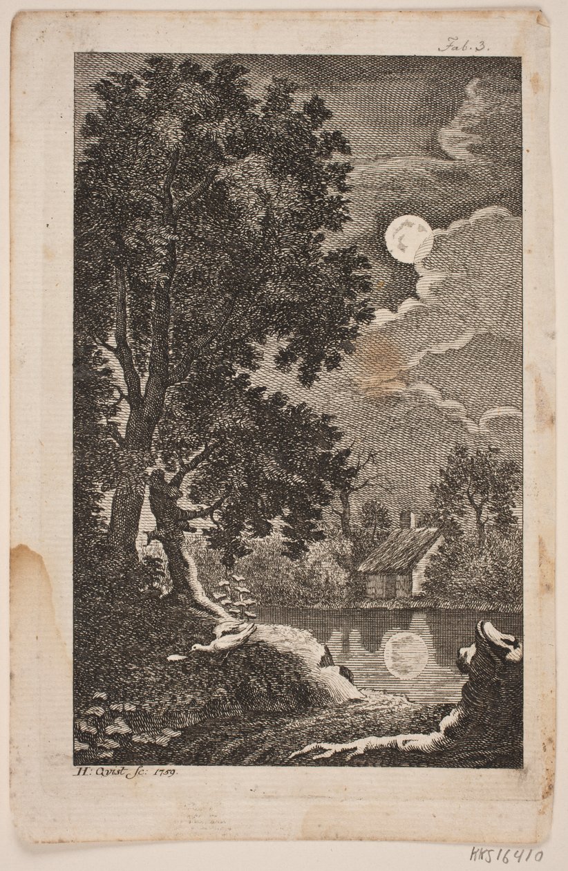 Illustration till "Fabler för den vackra Kiön" av Hans Quist