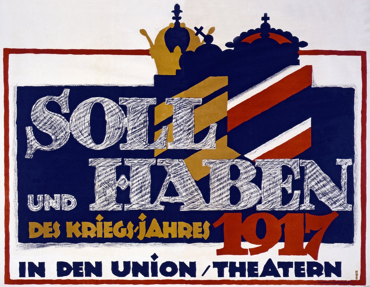 Annons för debeter och krediter för krigsåret 1917, 1917 av Hans Rudi Erdt