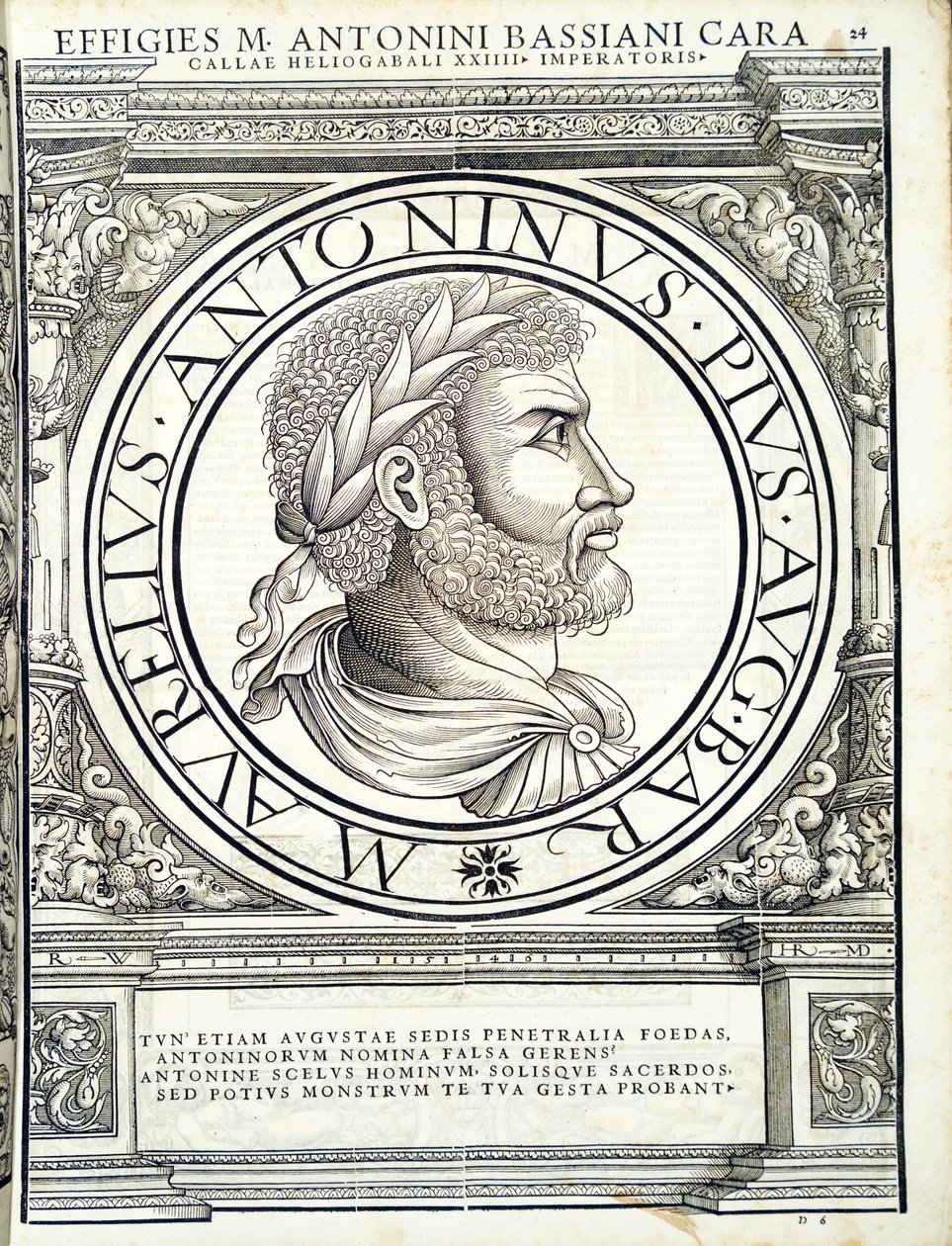 Heliogabalus, illustration från de mest autentiska bilderna av de antika romerska kejsarna i öst och väst, träsnitt av Rudolph Wyssenbach, tryckt av Andreas Gesner, Zürich, av Hans Rudolf Manuel Deutsch