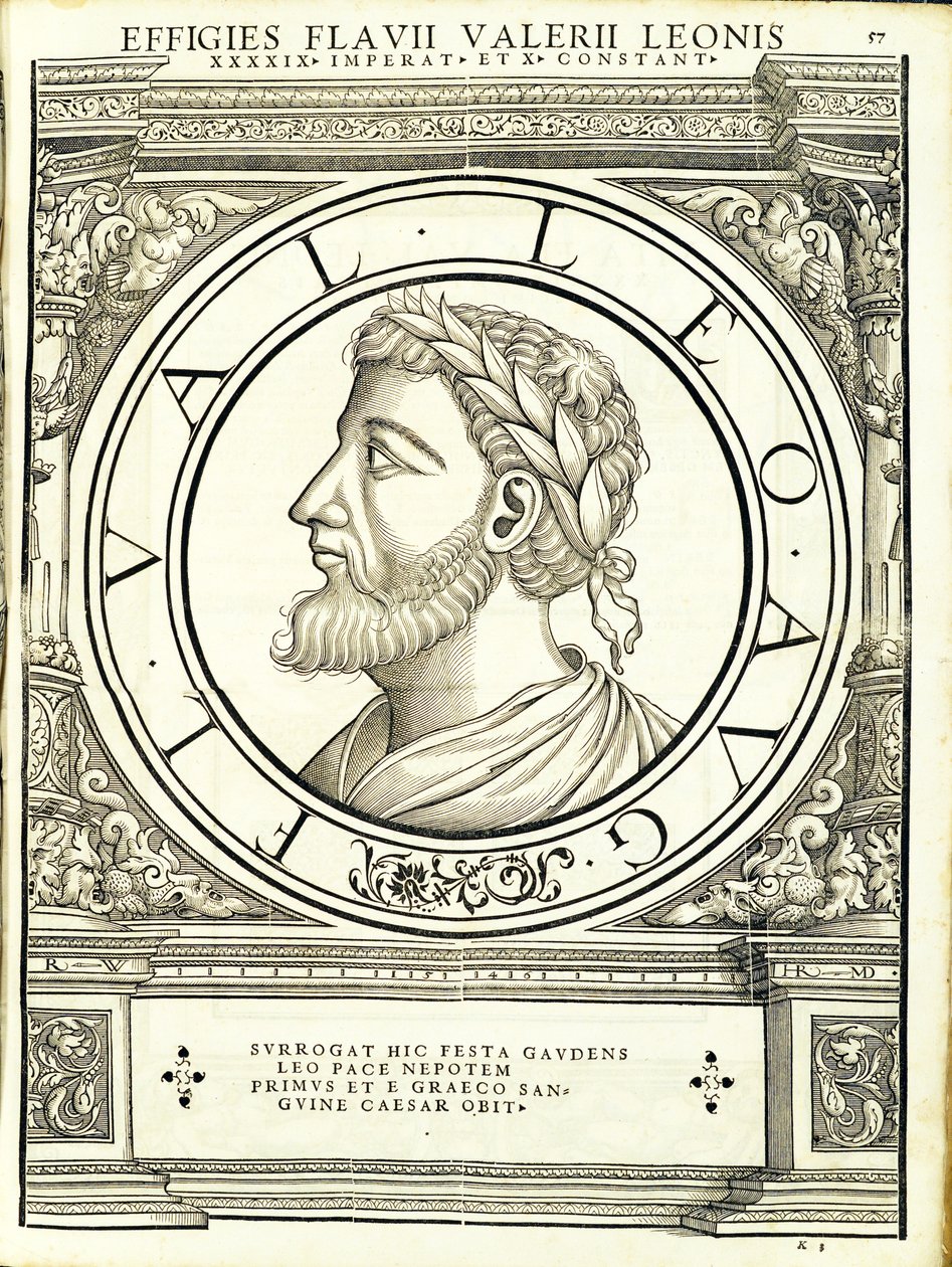 Leo I, illustration från "De romerska kejsarna i hela öst och väst" av Hans Rudolf Manuel Deutsch